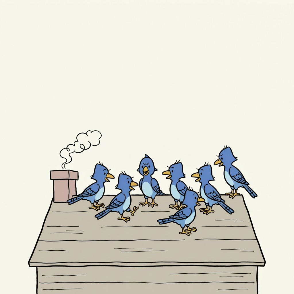 squadron of blue jays