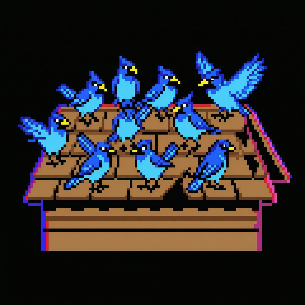 squadron of blue jays