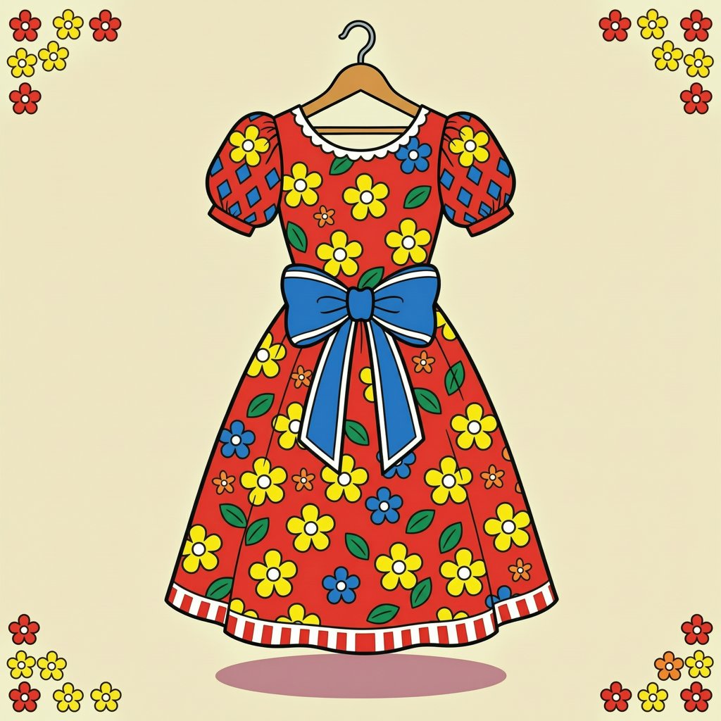 the colorful women's dress