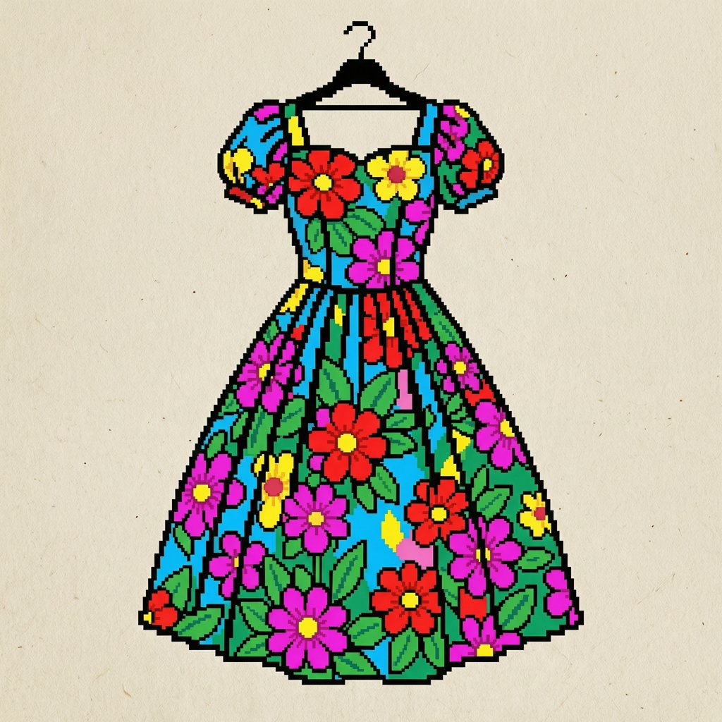 the colorful women's dress