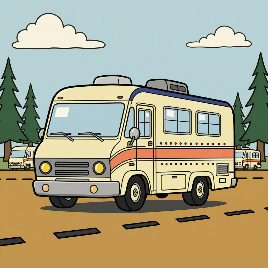 out-of-state Winnebago convoy